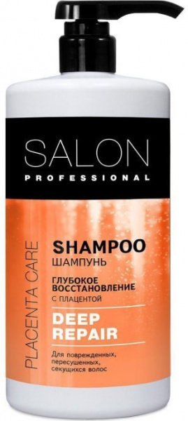 Шампуни salon professional placenta care шампунь для волос "глубокое восстановление", 1000 мл