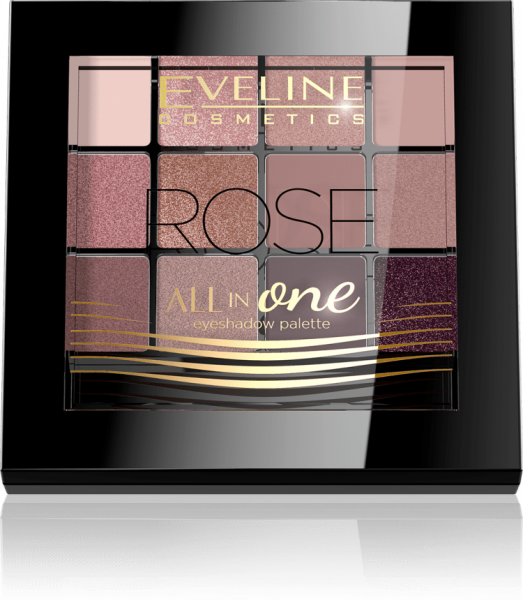 Для глаз и бровей палитра теней для век "all in one" eveline, № 2 rose