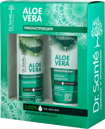 Подарочные наборы подарочный набор aloe vera "реконструкция" (шампунь + бальзам) dr.sante
