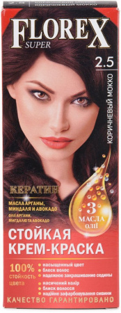 Окрашивание волос краска для волос тон 2.5 коричневый мокко florex super