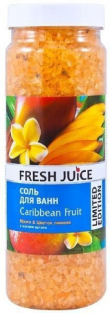 Пена, соль, масло для ванн соль для ванн "caribbean fruit" fresh juice, 700 г