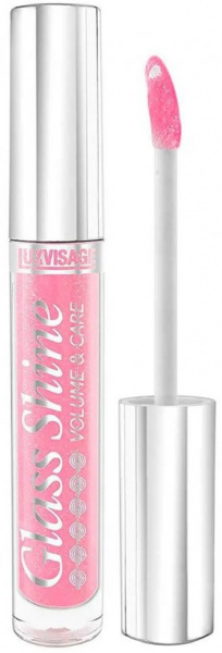 Для губ блеск для губ glass shine тон 08 ярко-розовый с перламутром luxvisage, 3 г