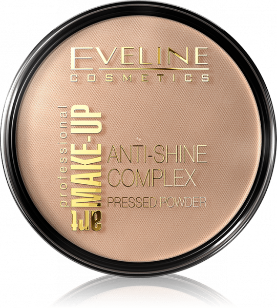 Для лица матирующая минеральная пудра с шелком "anti-shine complex" eveline, №35 golden beige