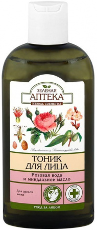 Тоники и лосьоны зеленая аптека тоник для лица "розовая вода и миндальное масло" для зрелой кожи, 200 мл