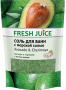 Пена, соль, масло для ванн fresh juice соль для ванн с морской солью "avocado & cherimoya" с маслом авокадо, эконом-упаковка, 500 мл