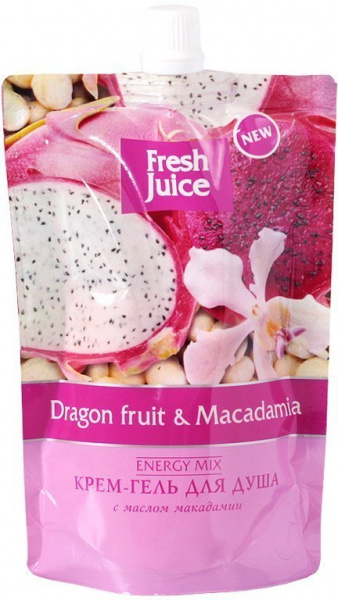 Гели для душа крем-гель для душа "dragon fruit & macadamia" дой-пак fresh juice, 170 мл
