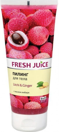 Гели для душа подарочный набор fresh juice пилинг для тела "личи и имбирь" + крем-гель для душа "личи и малина"