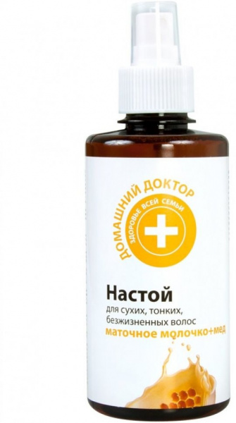 Дополнительный уход настой для сухих, тонких волос маточное молочко + мед домашний доктор, 300 мл