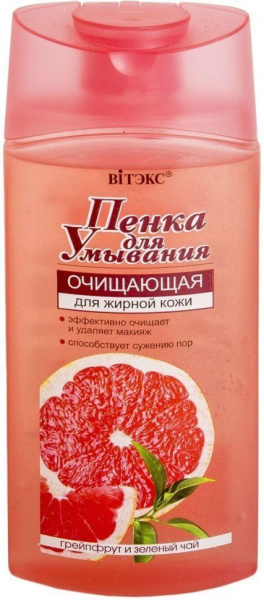 Очищение и умывание витэкс очищающая пенка для умывания "грейпфрут и зеленый чай" для жирной кожи, 275 мл