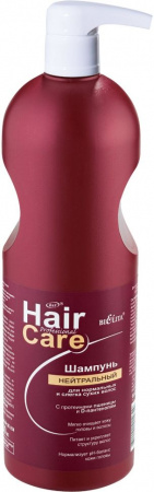 Шампуни шампунь нейтральный для нормальных и слегка сухих волос hair care белита, 1000 мл