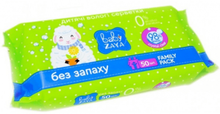 Антисептики салфетки влажные без запаха baby zaya, 50 шт