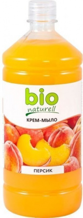Мыло крем-мыло "персик" (запаска) bio naturell, 1000 мл