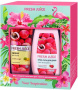 Гели для душа подарочный набор fresh juice пилинг для тела "личи и имбирь" + крем-гель для душа "личи и малина"