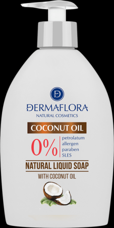 Мыло dermaflora natural cosmetics жидкое мыло для рук  и тела "coconut oil", 400 мл