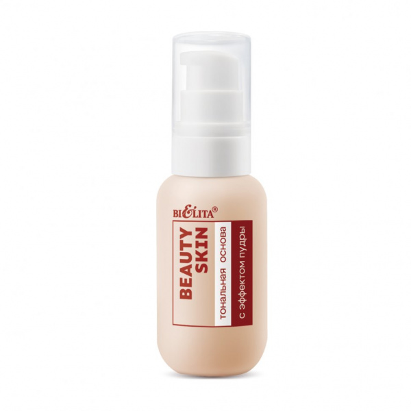 Для лица тональная основа с эффектом пудры beauty skin тон 02 natural белита