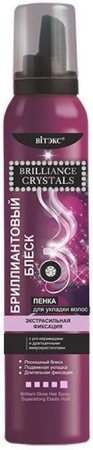 Стайлинг витэкс brilliance crystals пенка для укладки волос  "бриллиантовый блеск" экстрасильная фиксация, 200 мл