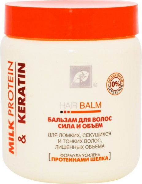 Бальзамы и кондиционеры бальзам для волос "сила и объем milk protein & keratin" эксклюзивкосметик, 500 мл