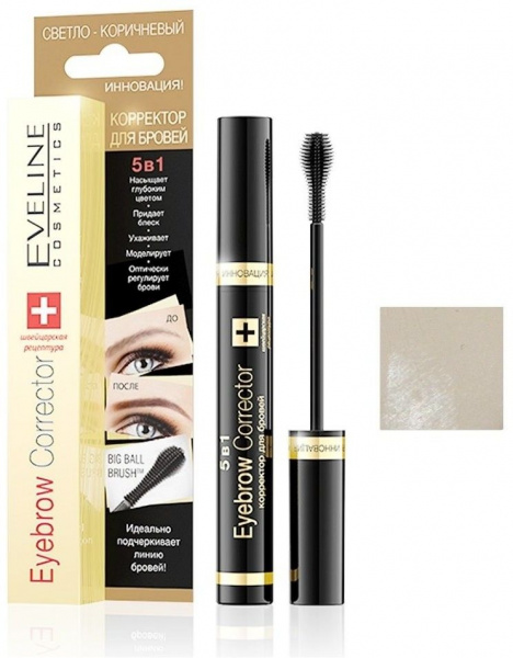 Для глаз и бровей корректор для бровей "eyebrow corrector 5 в 1" eveline, 9 мл, бесцветный