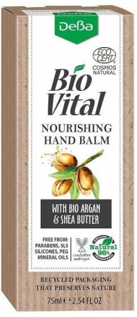 Кремы, бальзамы питательный бальзам для рук "bio vital" с био-маслами ши и арганы deba, 75 мл