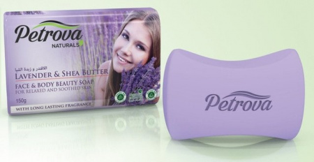 Мыло мыло твердое lavender & shea butter-relaxed & soothed skin petrova, 150 г