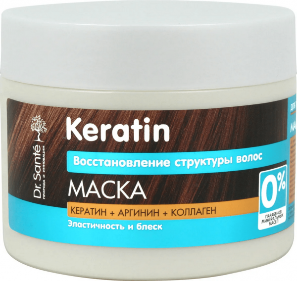 Маски dr. sante keratin маска "восстановление структуры волос" для тусклых и ломких волос, 300 мл