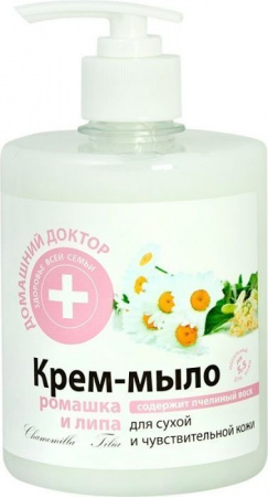 Мыло крем-мыло "ромашка и липа" домашний доктор, 500 мл
