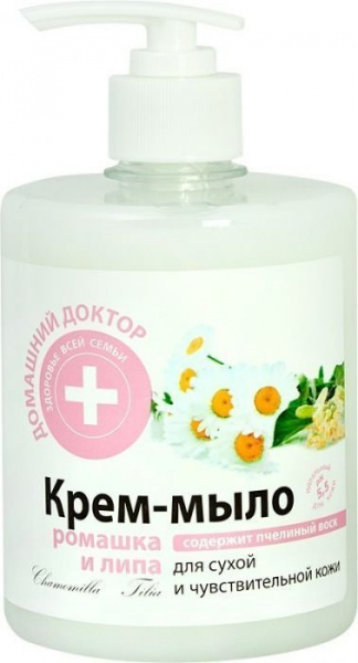 Мыло крем-мыло "ромашка и липа" домашний доктор, 500 мл