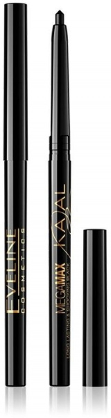 Для глаз и бровей водостойкий карандаш для глаз eyeliner pencil black eveline