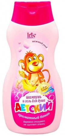 Купание шампунь и гель для душа детский "ароматный банан" iris, 300 мл