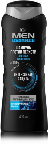 Шампуни iris men anti-dandruff шампунь против перхоти "интенсивная защита" для всех типов волос, 400 мл