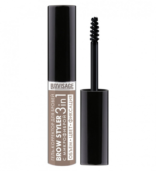 Для глаз и бровей цветной гель-корректор для бровей с микрофиброй brow styler 3 в 1 тон 01 латте luxvisage
