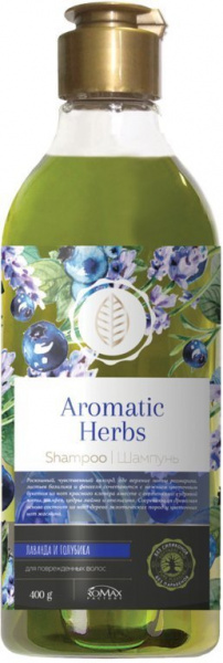 Шампуни шампунь "aromatic herbs" лаванда и голубика для поврежденных волос romax, 400 г