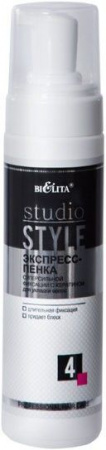 Стайлинг белита studio style экспресс-пенка для укладки волос суперсильной фиксации, 220 мл