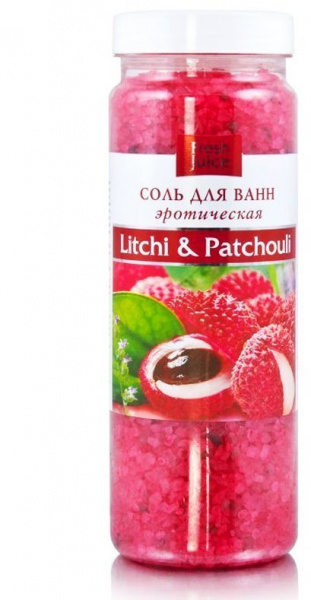 Пена, соль, масло для ванн соль для ванн "litchi & patchouli" (личи и пачули) fresh juice, 700 г