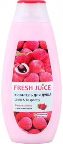 Гели для душа подарочный набор fresh juice пилинг для тела "личи и имбирь" + крем-гель для душа "личи и малина"