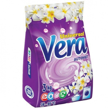 Для стирки стиральный порошок vera автомат universal для белого и цветного белья аквасан, 3 кг