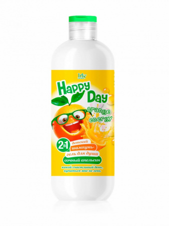 Купание детский шампунь-гель для душа 2 в 1 сочный апельсин happy day iris 500 мл.