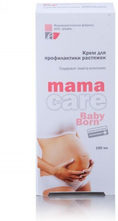 Коррекция фигуры, грязи крем для профилактики растяжек "mama care baby born" эльфа, 150 мл