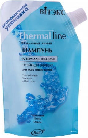 Шампуни витэкс thermal line шампунь на термальной воде "тройной эффект" для всех типов волос, 170 мл