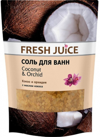 Пена, соль, масло для ванн соль для ванн "кокос и орхидея" с маслом кокоса дой-пак fresh juice, 500 г