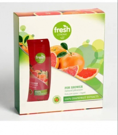 Подарочные наборы подарочный косметический набор grapefruit / гель для душа "грейпфрут" + гель-скраб для тела "грейпфрут" fresh citronic