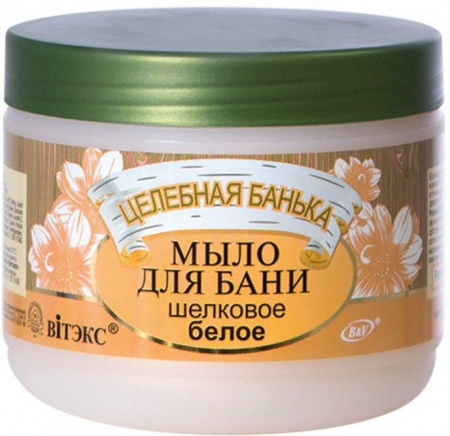 Мыло витэкс целебная банька мыло для бани "шелковое белое", 500 мл