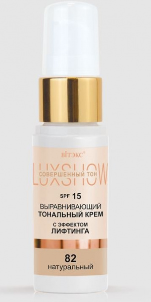 Для лица выравнивающий тональный крем с эффектом лифтинга spf15 тон 82 натуральный luxshow витэкс, 30 мл