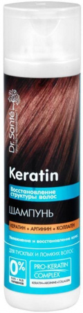 Шампуни dr. sante keratin шампунь "восстановление структуры волос "для тусклых и ломких волос, 250 мл