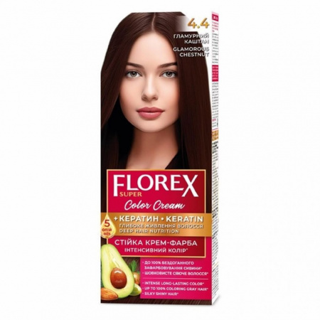 Окрашивание волос краска для волос тон 4.4 гламурный каштан florex super