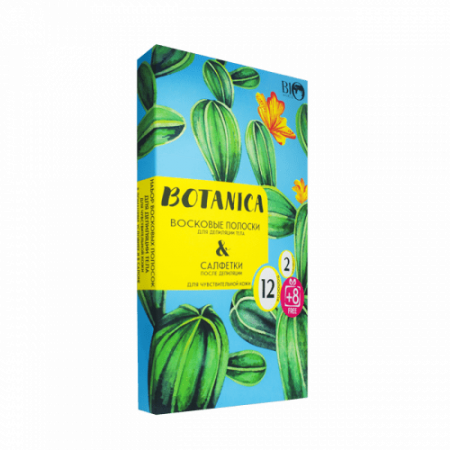 Депиляция и бритье набор для депиляции тела "botanica" (восковые полоски 12 шт + 8 в подарок + саше с маслом 2 шт) bio world