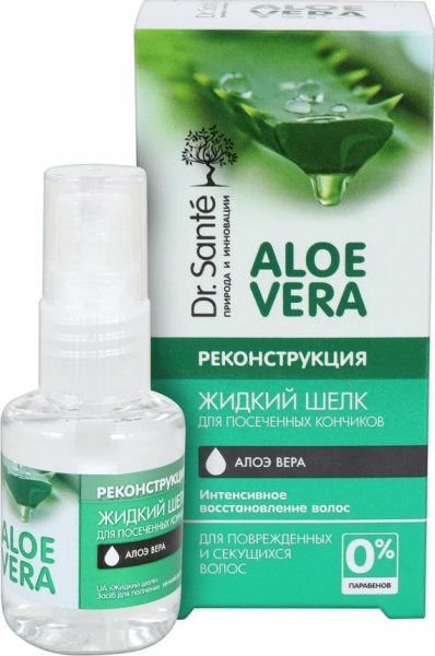Дополнительный уход dr. sante aloe vera сыворотка - жидкий шелк для посеченных кончиков волос, 30 мл