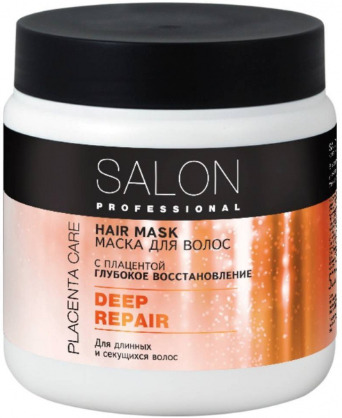 Маски salon professional deep repair маска для волос" глубокое восстановление" с плацентой, 500 мл