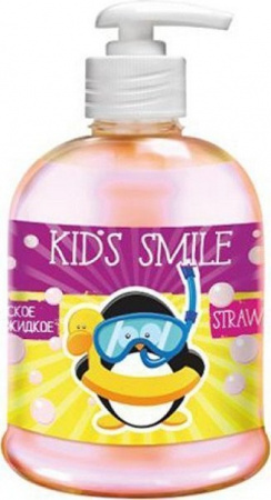 Мыло детское мыло жидкое kids smile клубника romax, 500 г