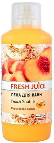 Пена, соль, масло для ванн пена для ванн peach souffle (персиковое суфле) fresh juice, 1000 мл